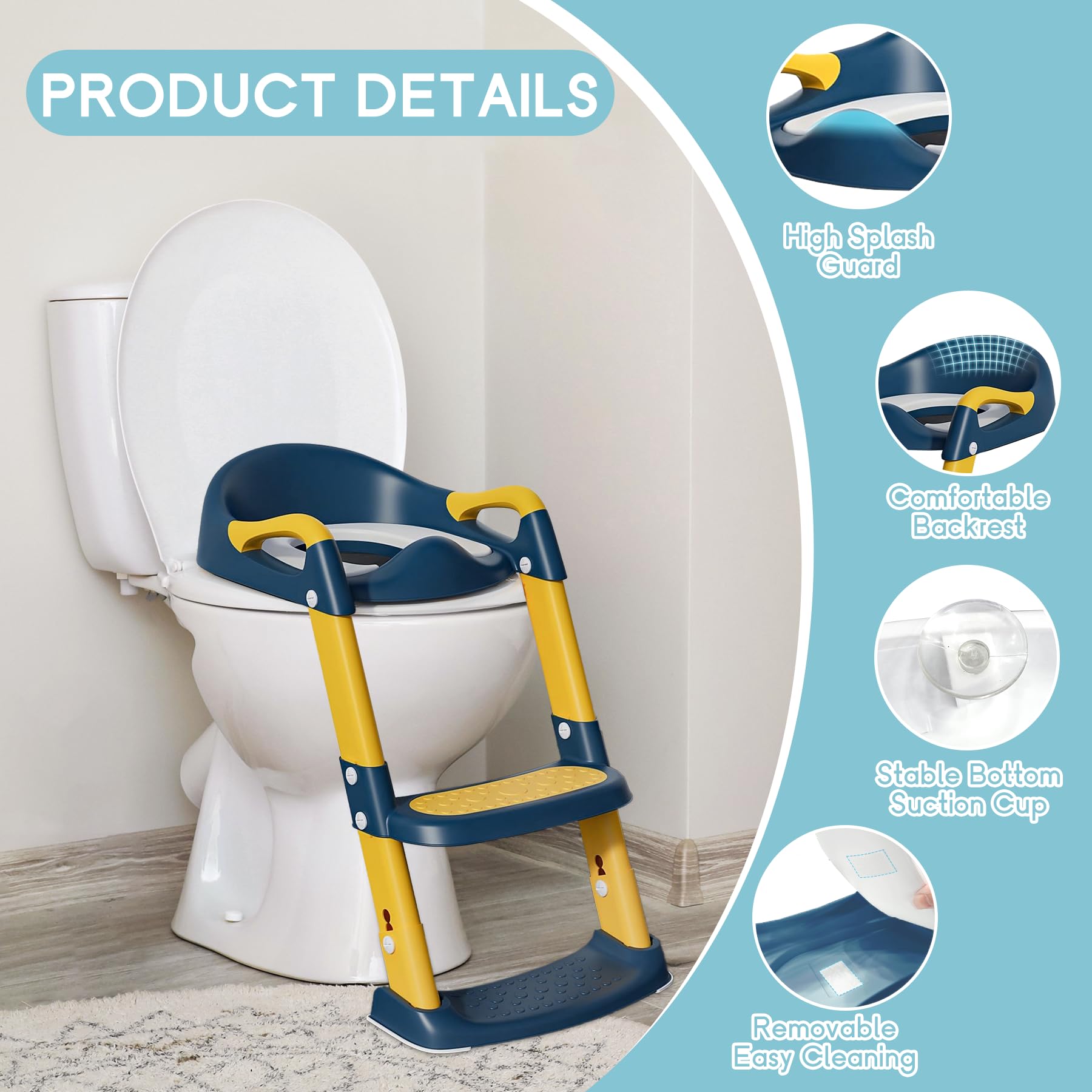COOSEYA potty-training toilet safety handles provide secure grip for climbing