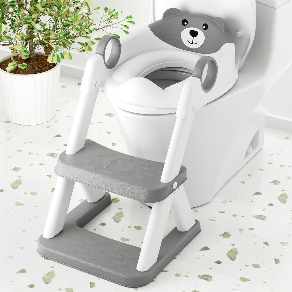 COOSEYA toilet seat step-stool folded for compact storage and travel-ready use