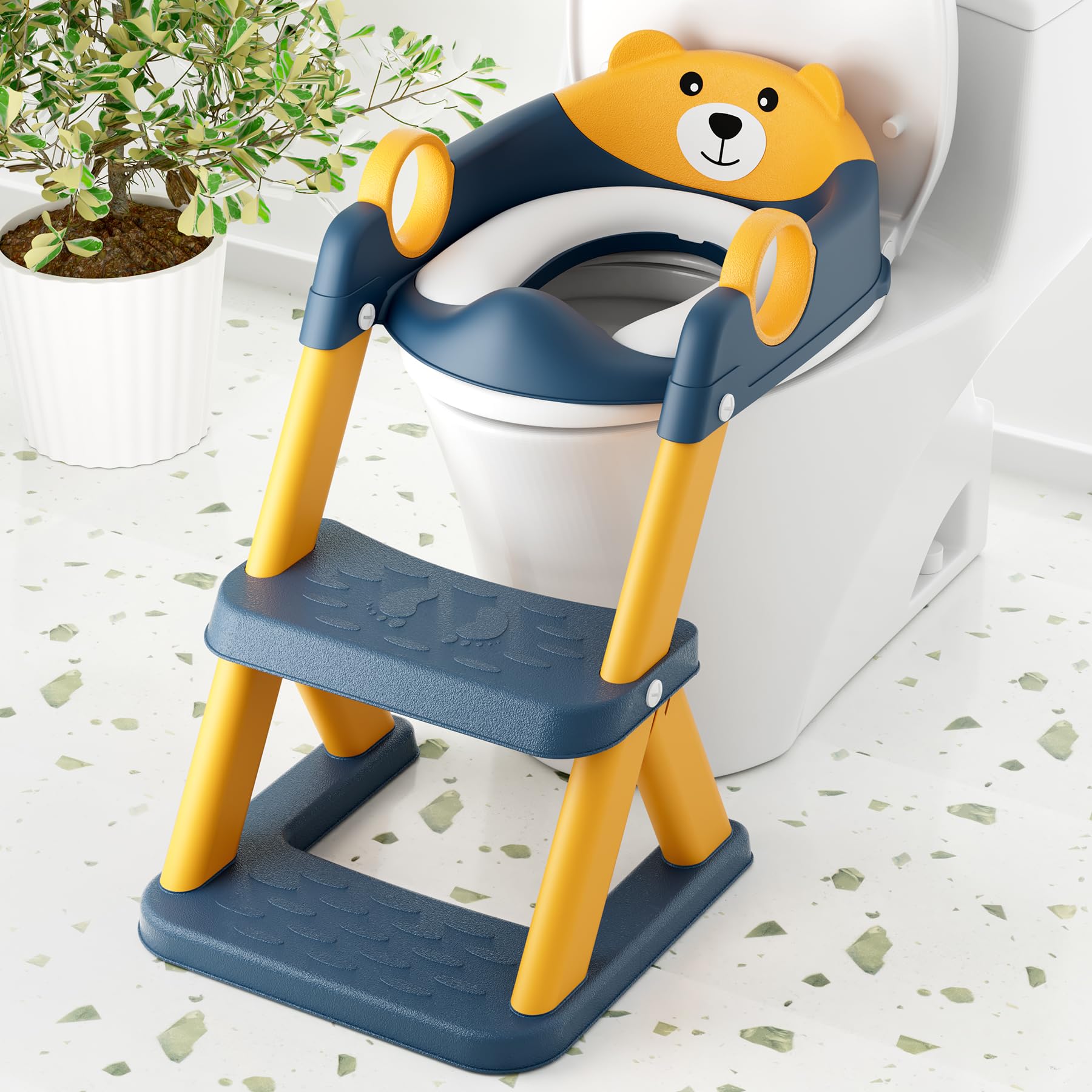 COOSEYA toilet seat with sturdy triangle structure for stable toddler use