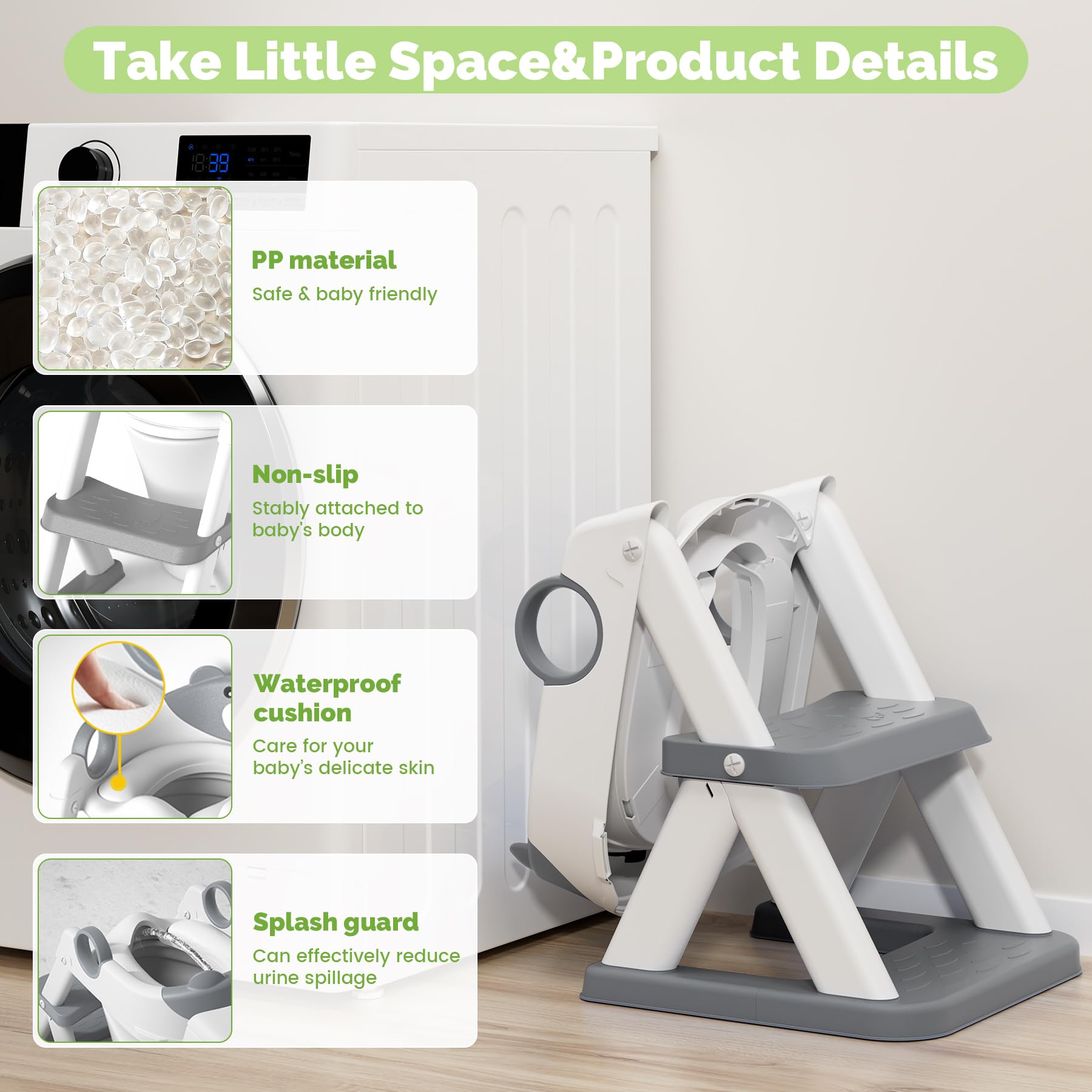 COOSEYA toilet seat-wide-step-surface provides roomy footing for confident climbs