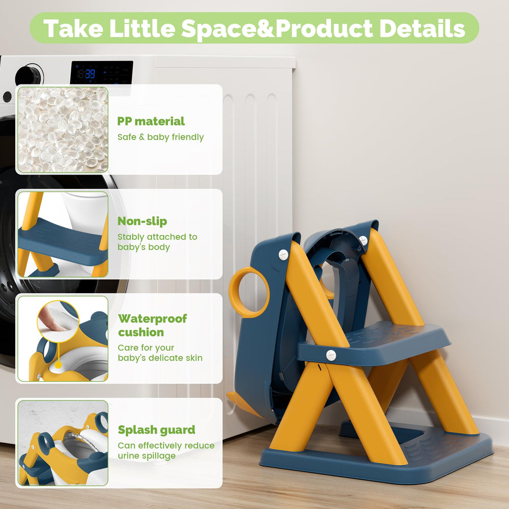 COOSEYA toilet seat showing widened stepping surface for safer climbs