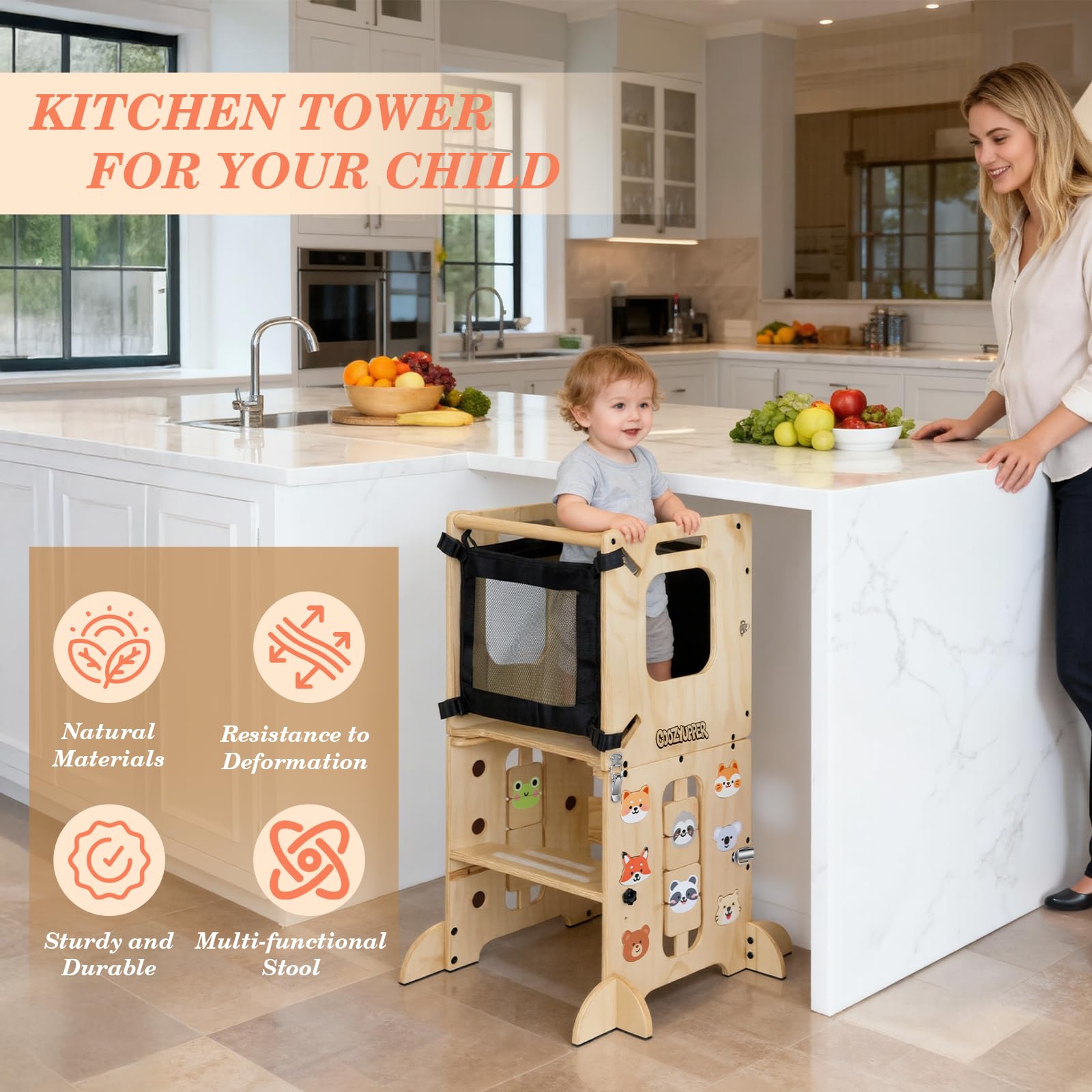 Coozyupper kid-participation-in-kitchen supports hands-on cooking with supervision.