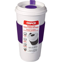 Copco To Go slide-lever lid keeps beverages spill-free during commutes.