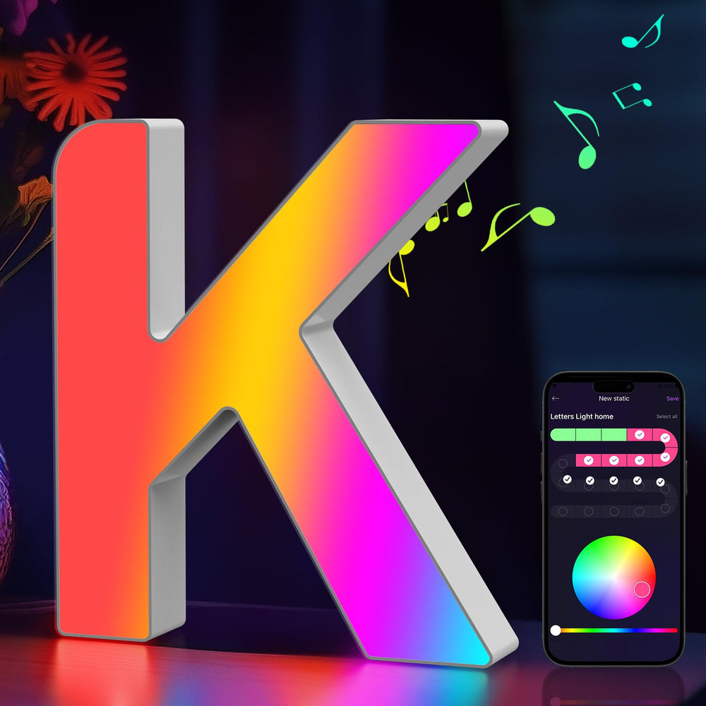 Coplsdors light up letters with music-sync glow for party ambiance