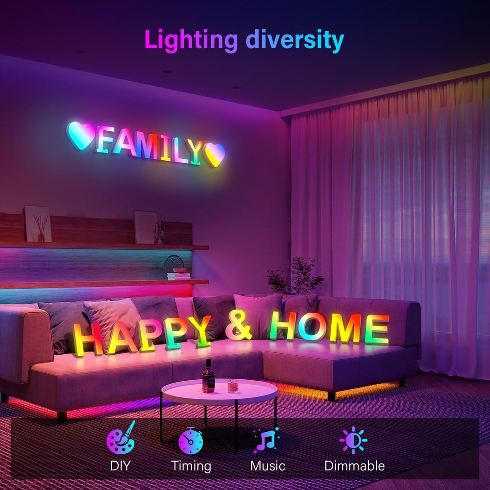 Coplsdors Light Up Letters MRGB-Y – Music-Sync RGB LED Marquee Letters ...