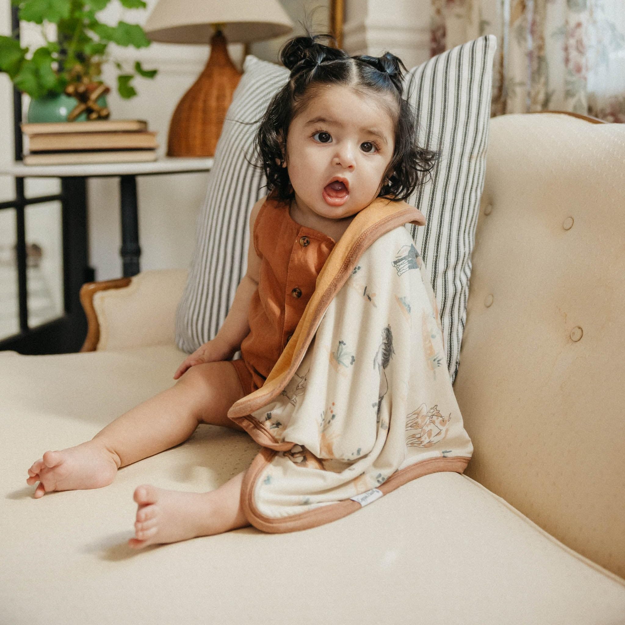 Copper Pearl 3-layer knit fabric closeup highlighting ultra-soft, breathable warmth for baby comfort