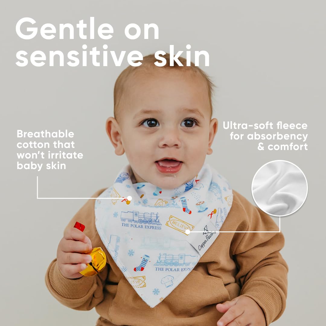Copper Pearl bibs are machine washable for easy cleanup after mealtime messes.