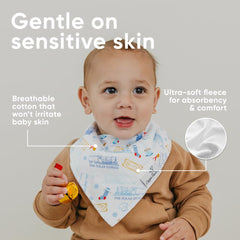 Copper Pearl bibs are machine washable for easy cleanup after mealtime messes.