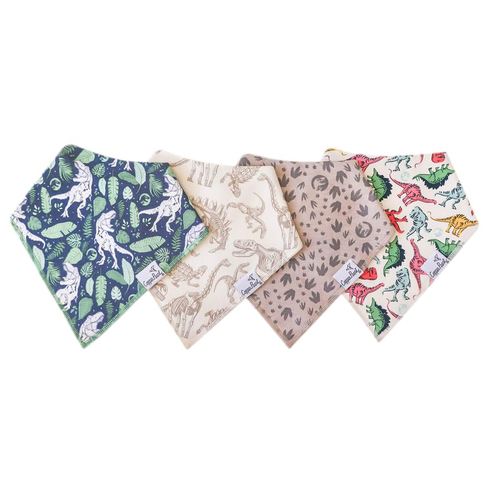 Copper Pearl Baby Bandana Bibs 4-Pack front view showing stylish, absorbent drool protection