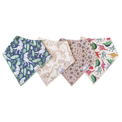 Copper Pearl Baby Bandana Bibs 4-Pack front view showing stylish, absorbent drool protection