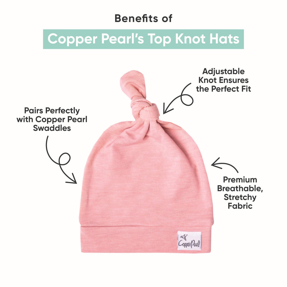 Copper Pearl beanie soft stretchy fabric — gentle fit for delicate baby heads.