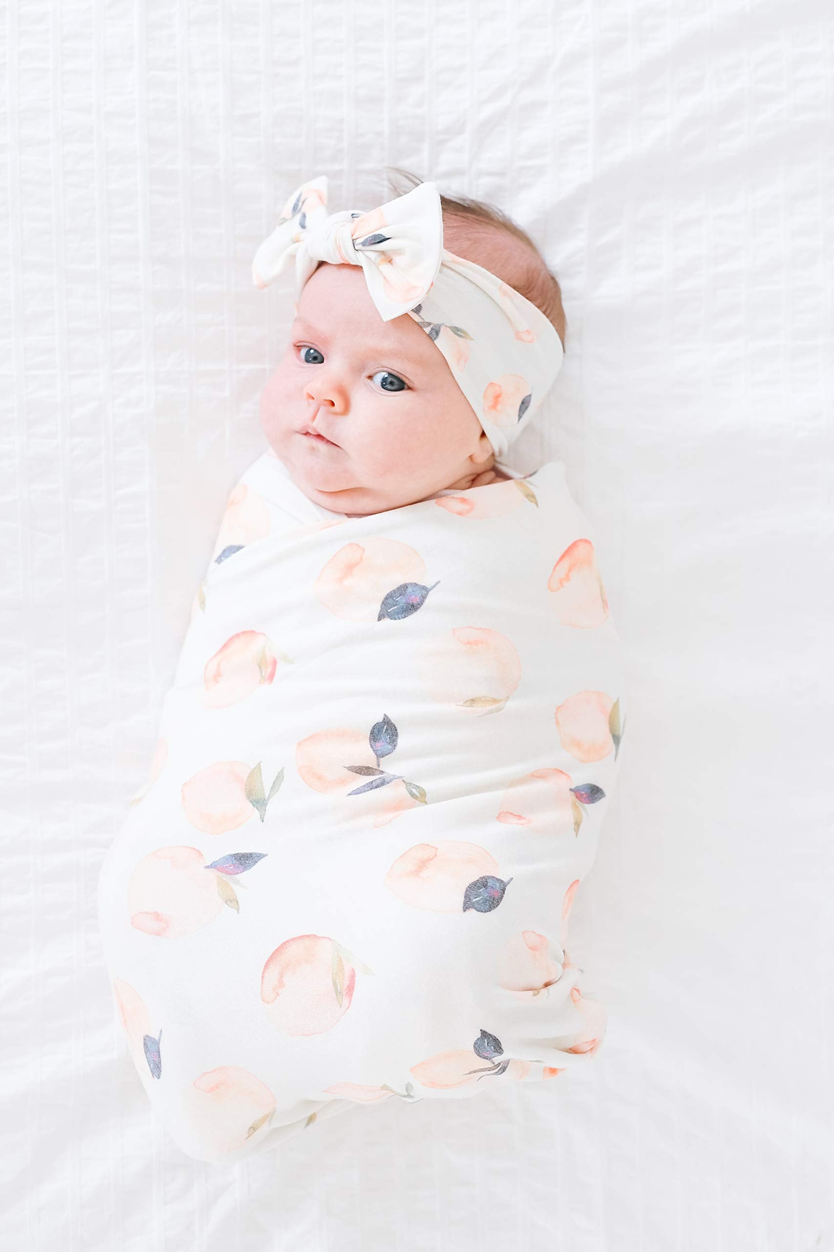 Copper Pearl baby bows coordinated style pairs with swaddles or car seat covers