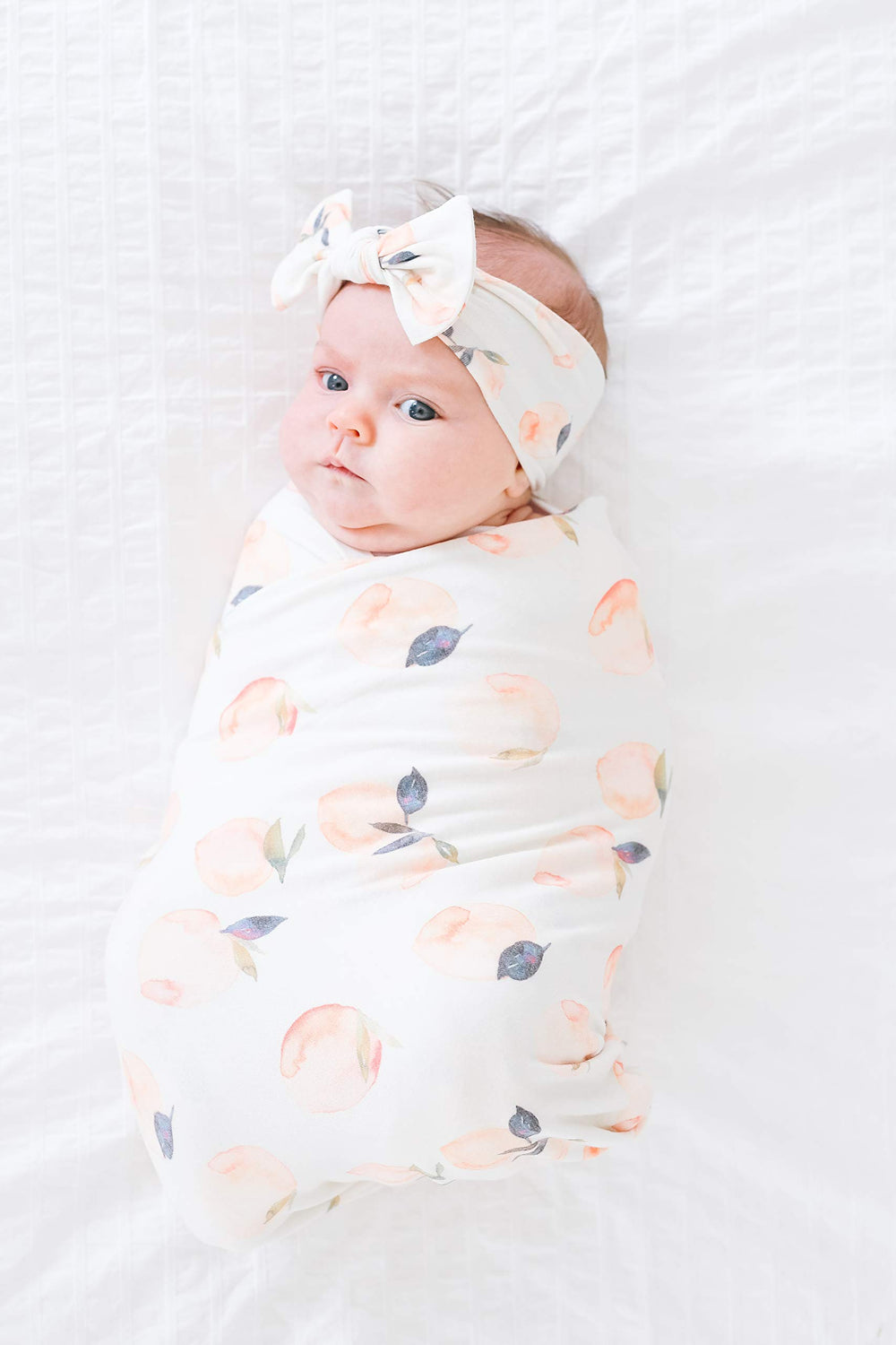 Copper Pearl baby bows coordinated style pairs with swaddles or car seat covers