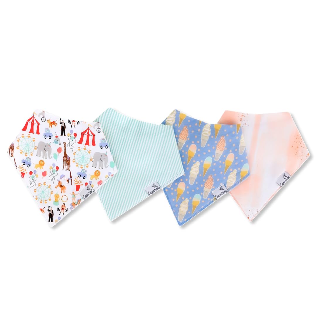 Copper Pearl Bailey bib front view shows ultra-soft cotton and drool absorption.