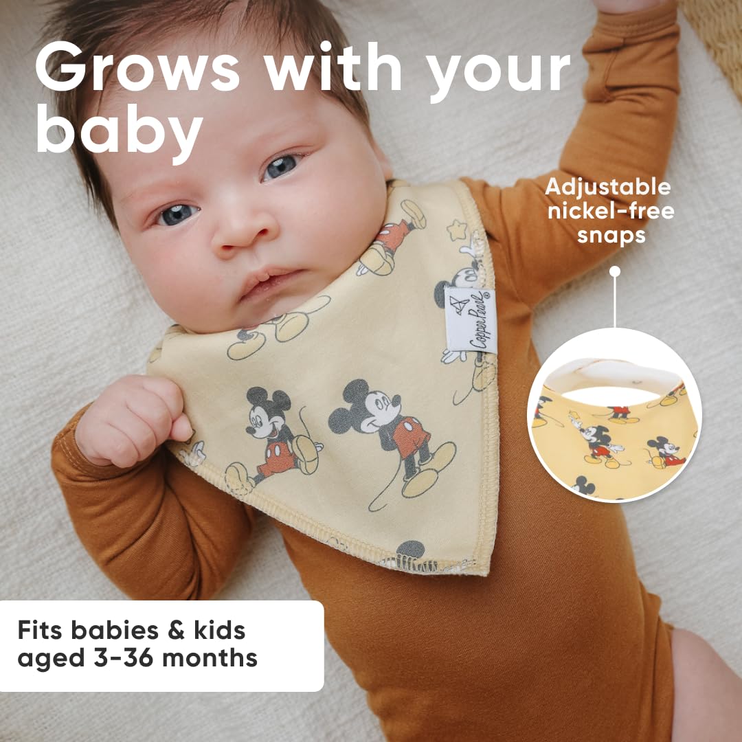 Copper Pearl nickel-free snaps closeup demonstrate safe adjustable fit for ages 3-24 months
