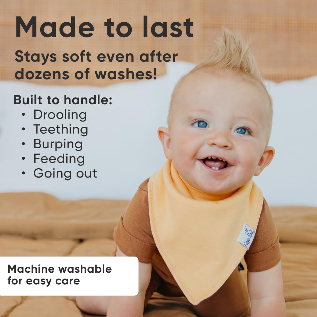 Copper Pearl bib interior and exterior layers illustrate high absorbency protection