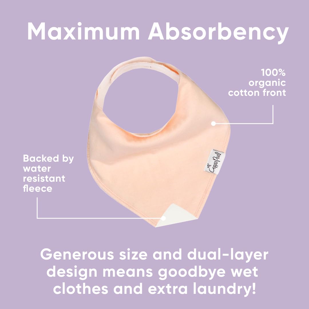Copper Pearl bib absorbent layer close-up demonstrates dual-layer protection for heavy drool