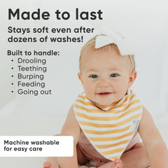 Copper Pearl bib adjustable snaps newborn to toddler fit without irritation