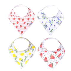Copper Pearl four-pack soft cotton bibs in Georgia print for stylish drool protection