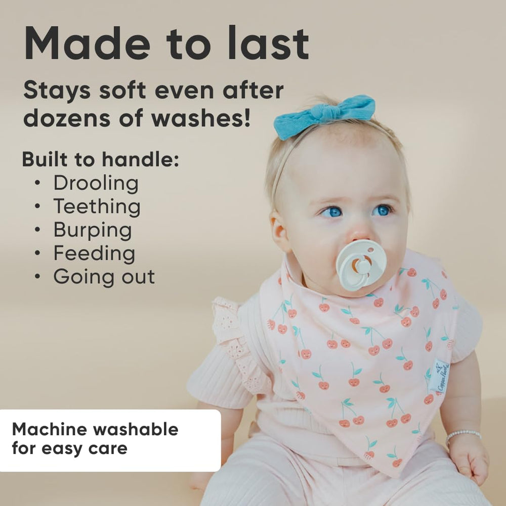 Copper Pearl adjustable snaps demonstrate customizable fit from newborn to toddler.
