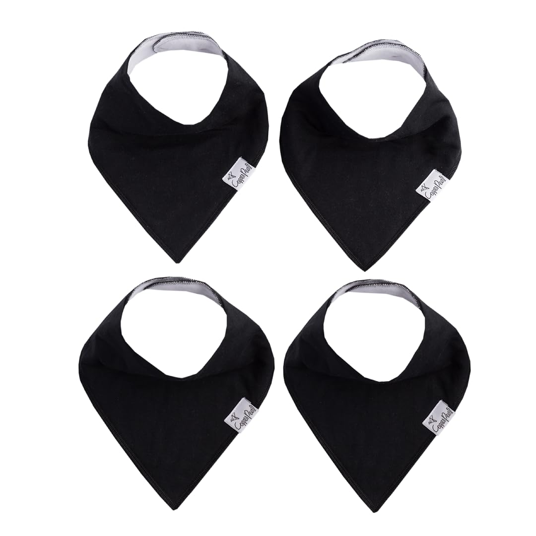 Copper Pearl Soft Cotton Bibs demonstrate gentle drool absorption for baby comfort.