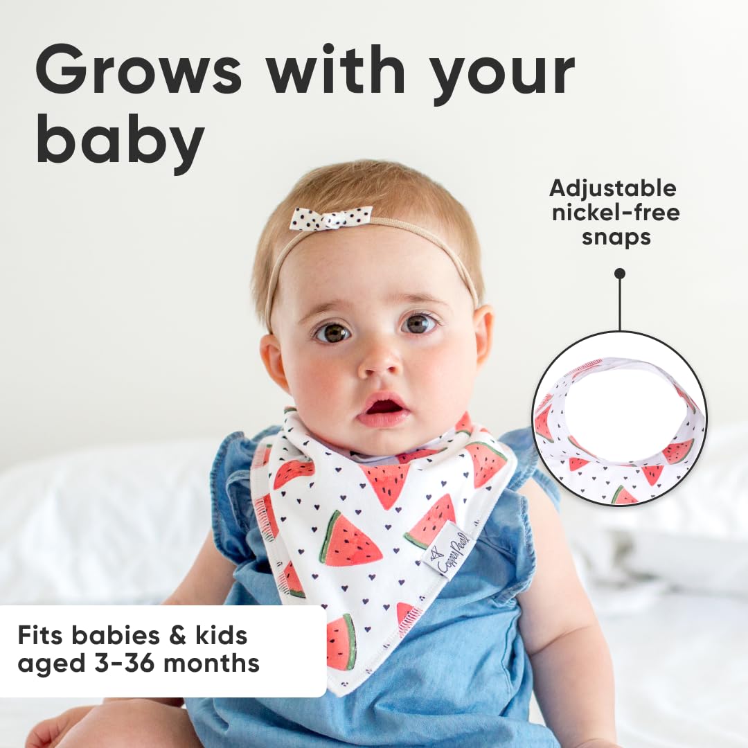 Copper Pearl Georgia print bibs add style to everyday outfits