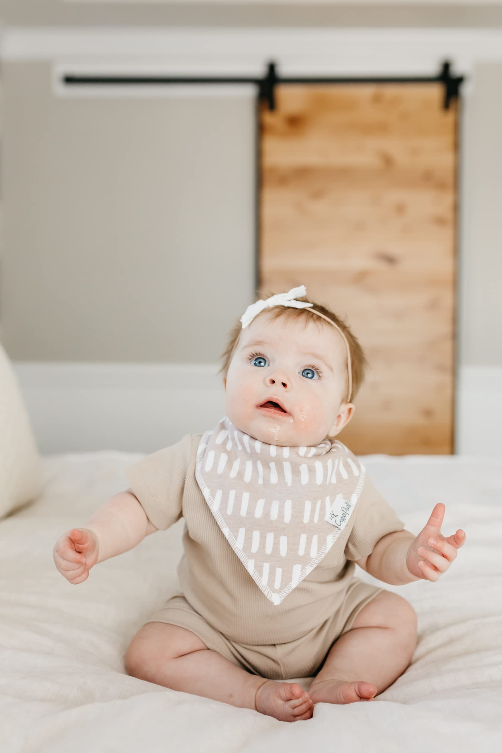 Copper Pearl Bliss bib absorbent layer closeup highlights layered protection.