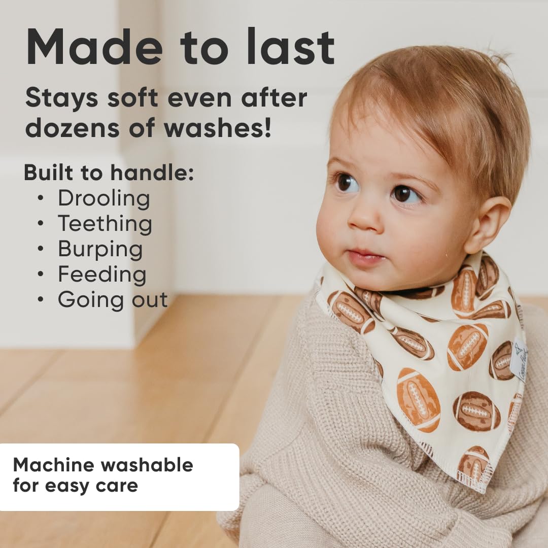 Copper Pearl Blitz bib adjustable snaps nickel-free for newborn to toddler use.