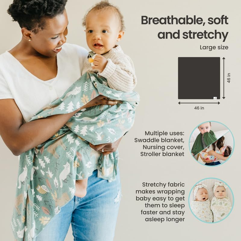 Copper Pearl Blueberry swaddle, versatile use as nursing cover or baby wrap.