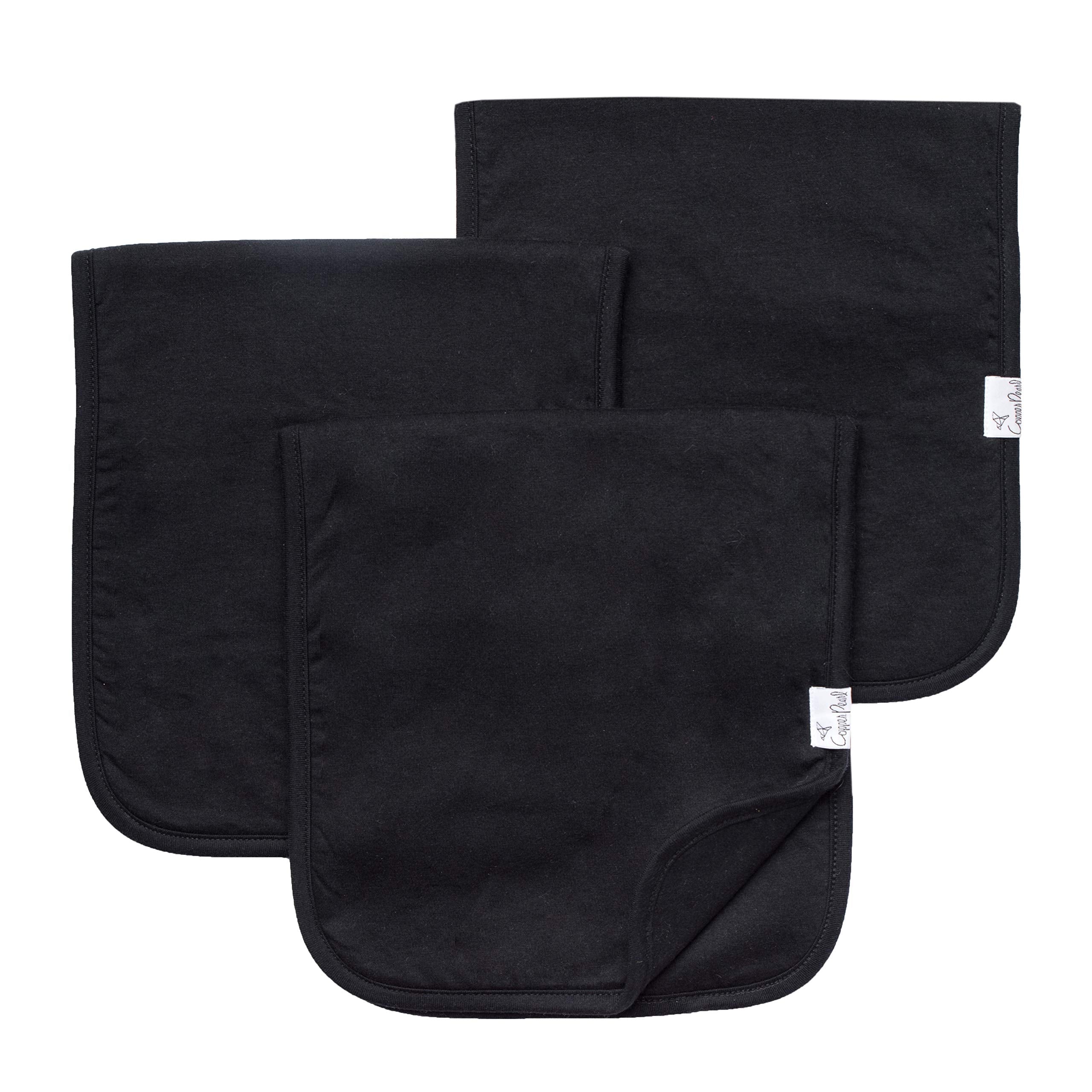 Copper Pearl burp cloth 3-pack offers wide shoulder coverage for burping.