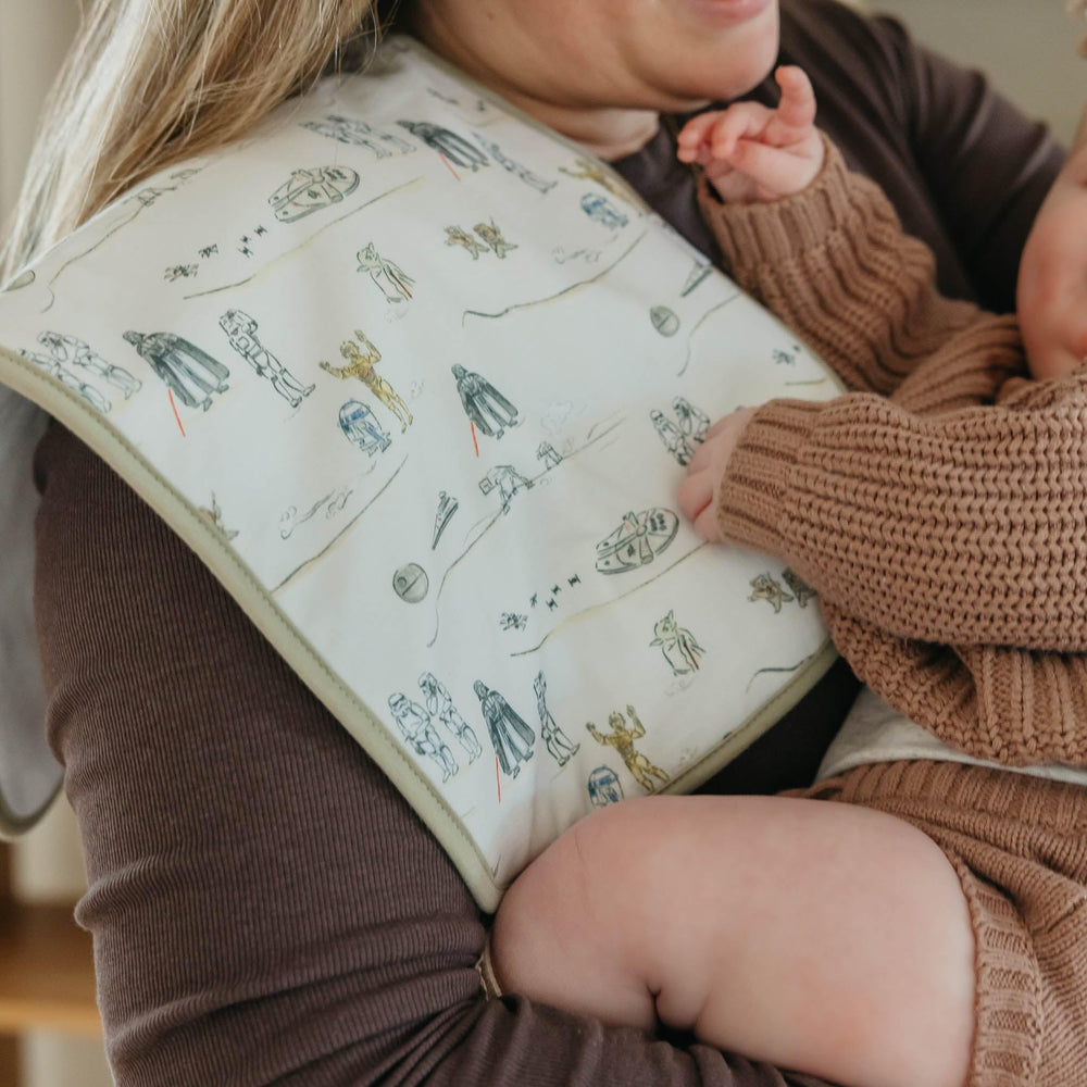 Copper Pearl gift set includes a 3-pack of coordinating burp cloths.
