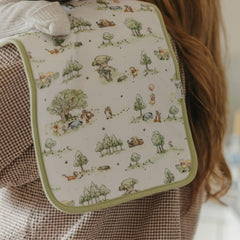 Copper Pearl burp cloth large 21x10-size provides extended shoulder coverage to reduce outfit changes