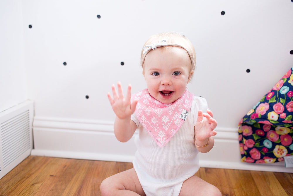 Copper Pearl Claire Set bib absorbent cotton material—gentle on skin, keeps outfits clean