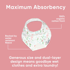 Copper Pearl Claire Set bib adjustable fasteners—snug fit from newborn to toddler