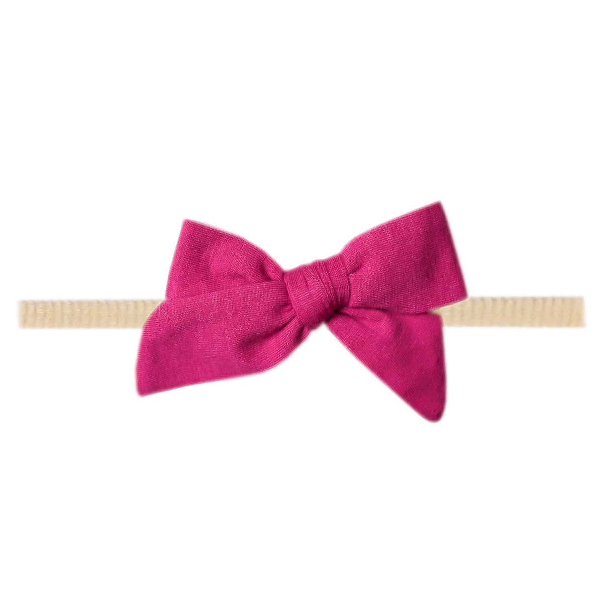 Copper Pearl Classic Baby Bow Berry front view highlights ultra-soft fabric for newborn comfort.