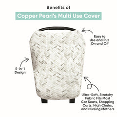 Copper Pearl denim nursing cover—styled privacy and airflow for easy feeding