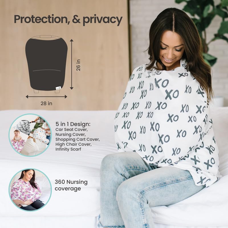 Copper Pearl denim stroller cover—sun protection and quick access for infants