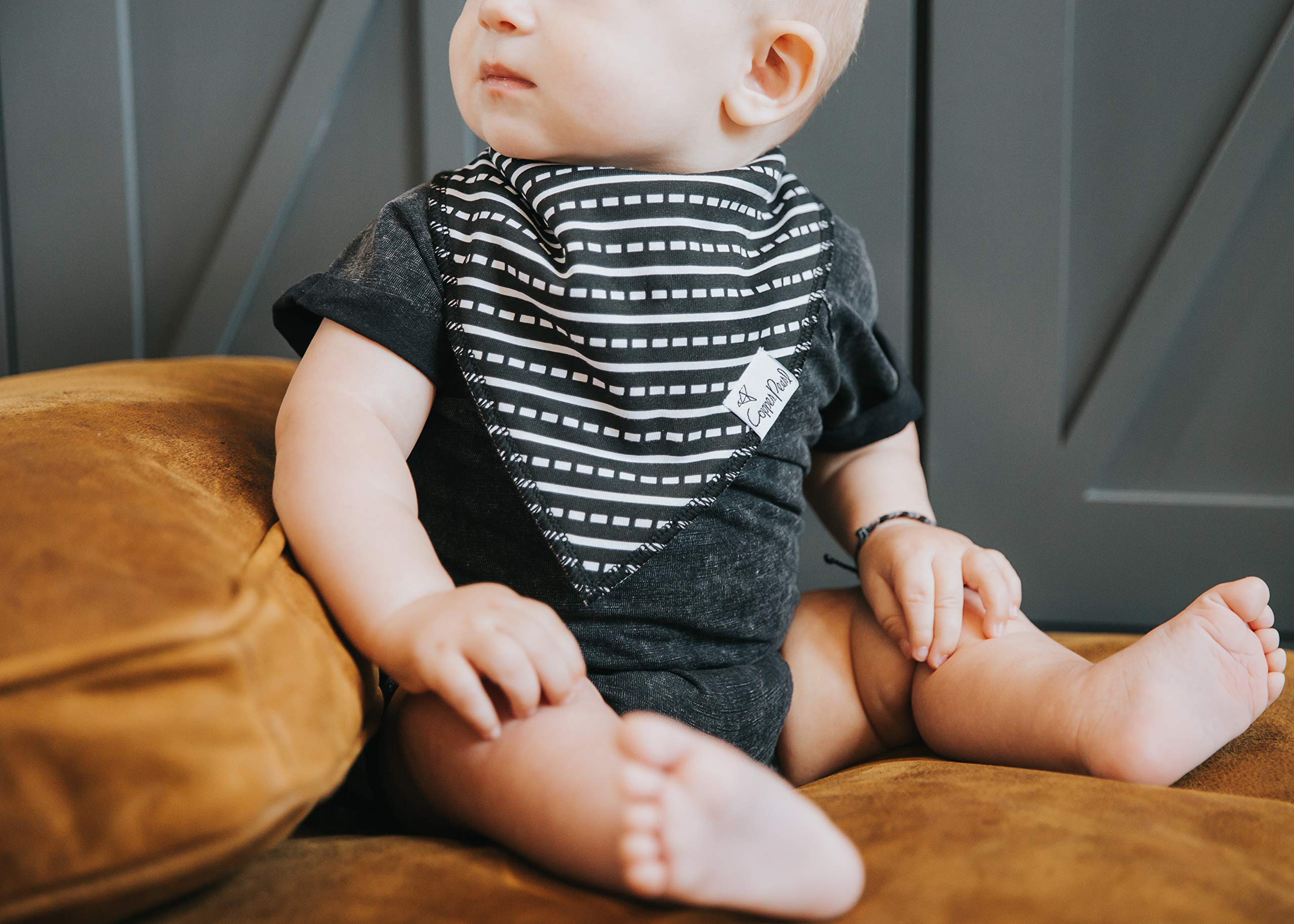 Copper Pearl Diesel bib adjustable-snaps provides a comfy newborn-to-toddler fit.