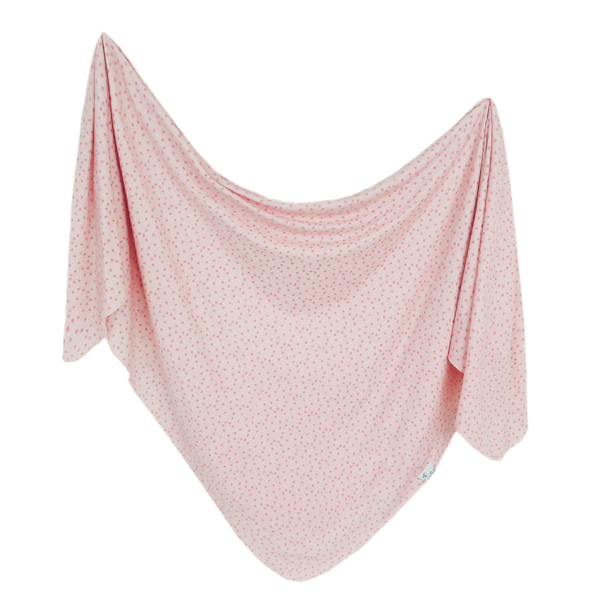 Copper Pearl Dottie swaddle blanket baby-girl design for cozy comfort.