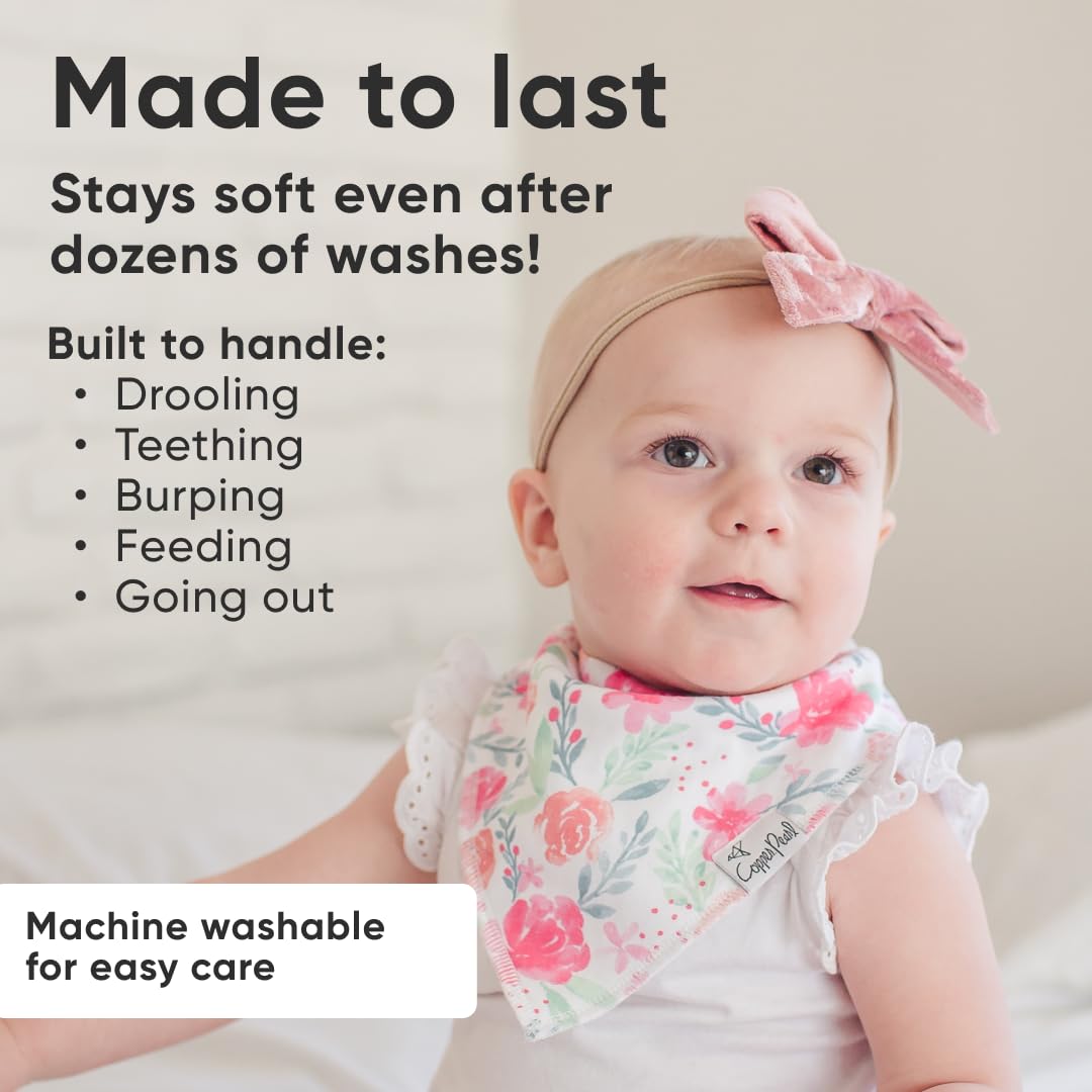 Copper Pearl bib showing double-layer absorbent design with water-resistant backing