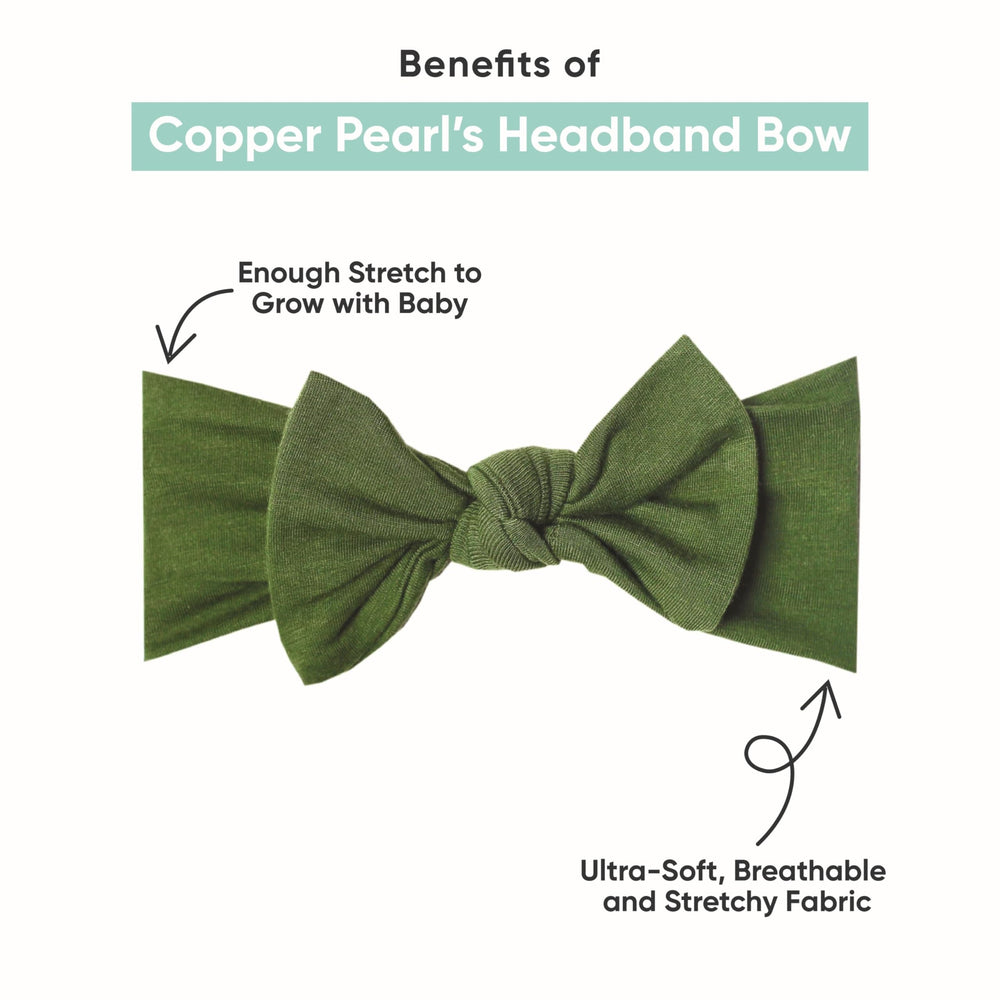 Copper Pearl Elmo Bow flower design adds cute flair with gentle stretch
