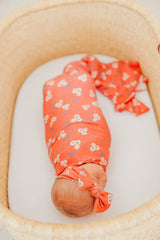 Copper Pearl Elmo Bow forest print coordinates with seasonal outfits