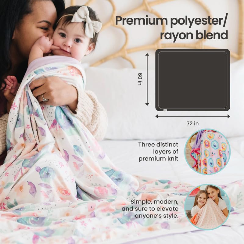 Copper Pearl jumbo 3-layer blanket fern baby swaddle ready for nap time.