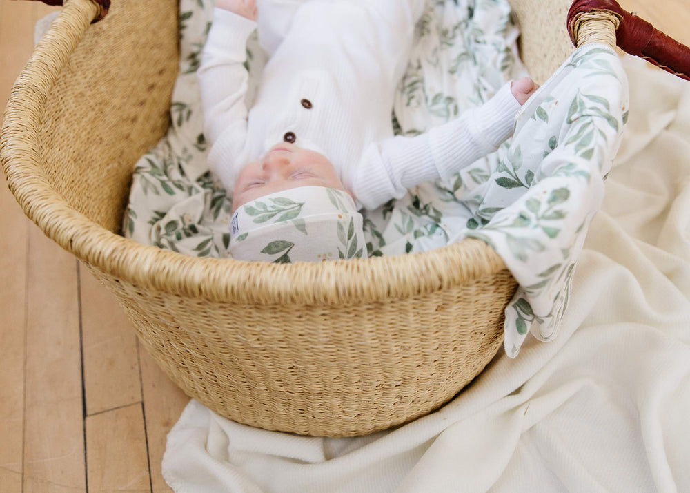 Copper Pearl Fern swaddle blanket gift-ready box appeals to new moms.
