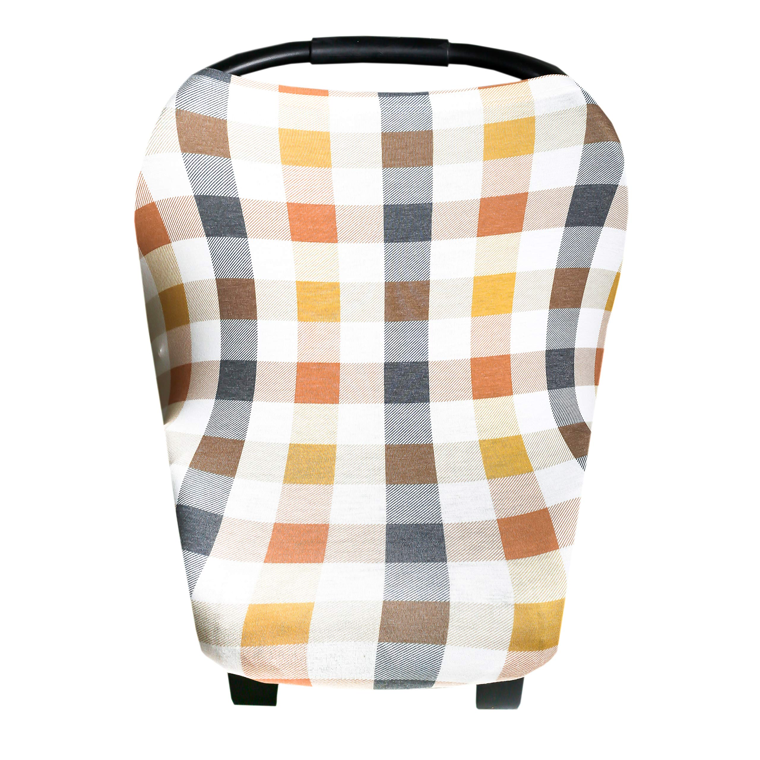 Copper Pearl five-in-one cover on a car seat offers protection and easy nursing access.