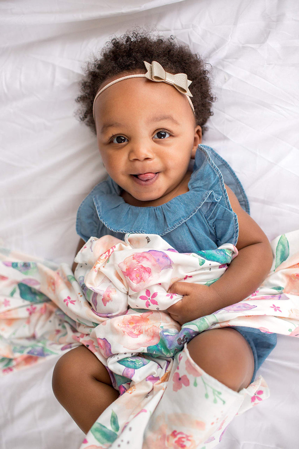 Copper Pearl Floral Bloom swaddle design complements modern nursery decor.