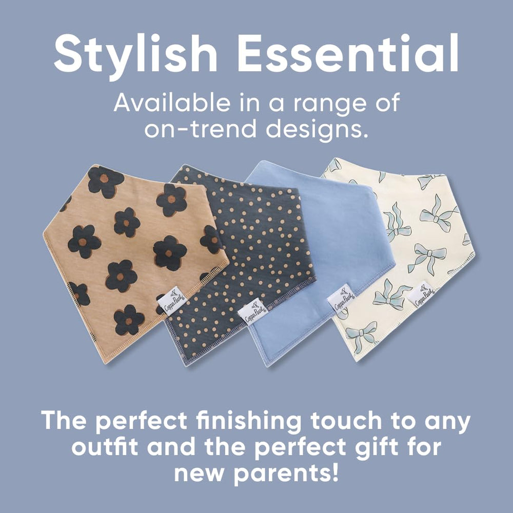 Copper Pearl Gemma tan gift-set packaging; ideal baby shower gift for style-conscious parents.