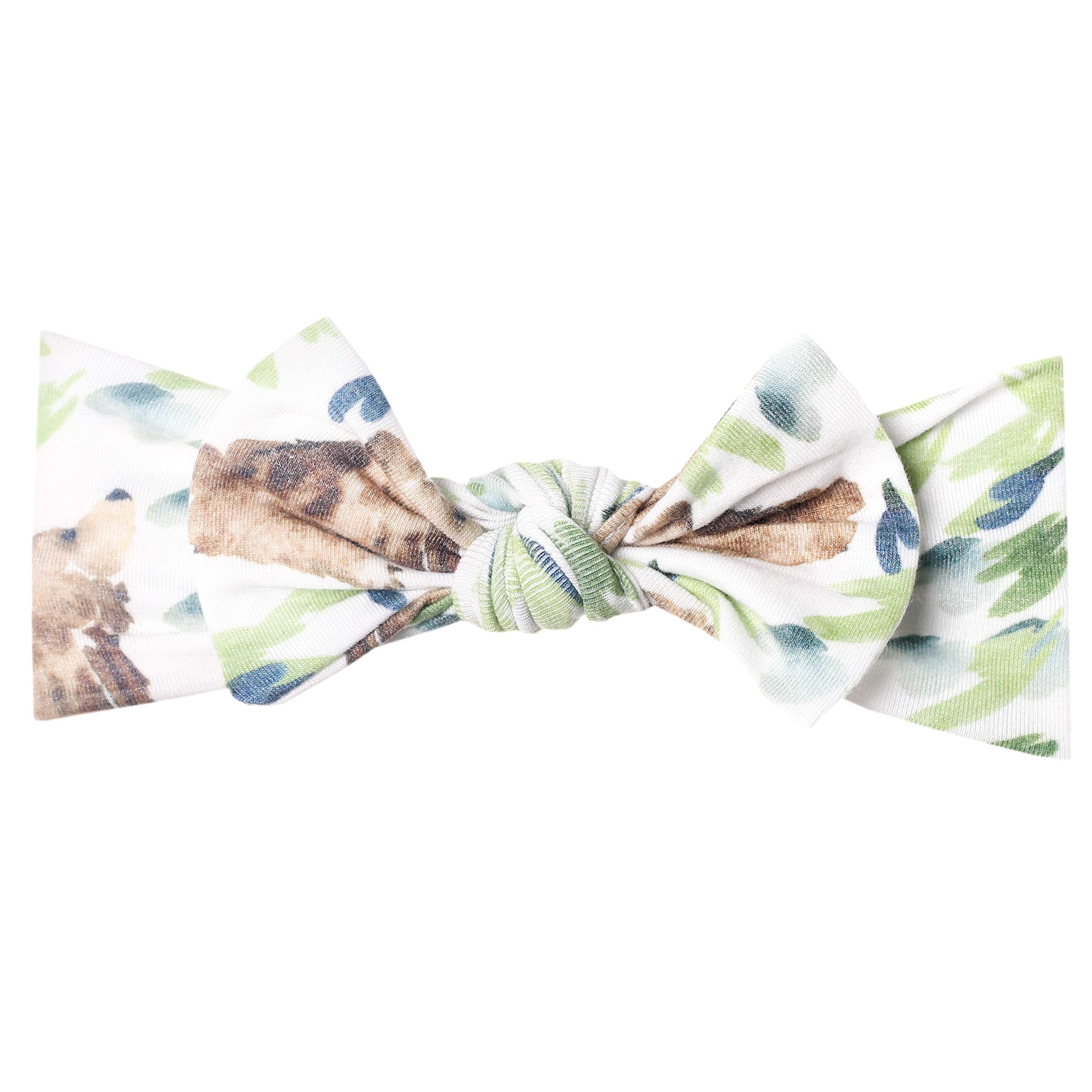 Copper Pearl headband bow bear on newborn front for cozy, photo-ready style.