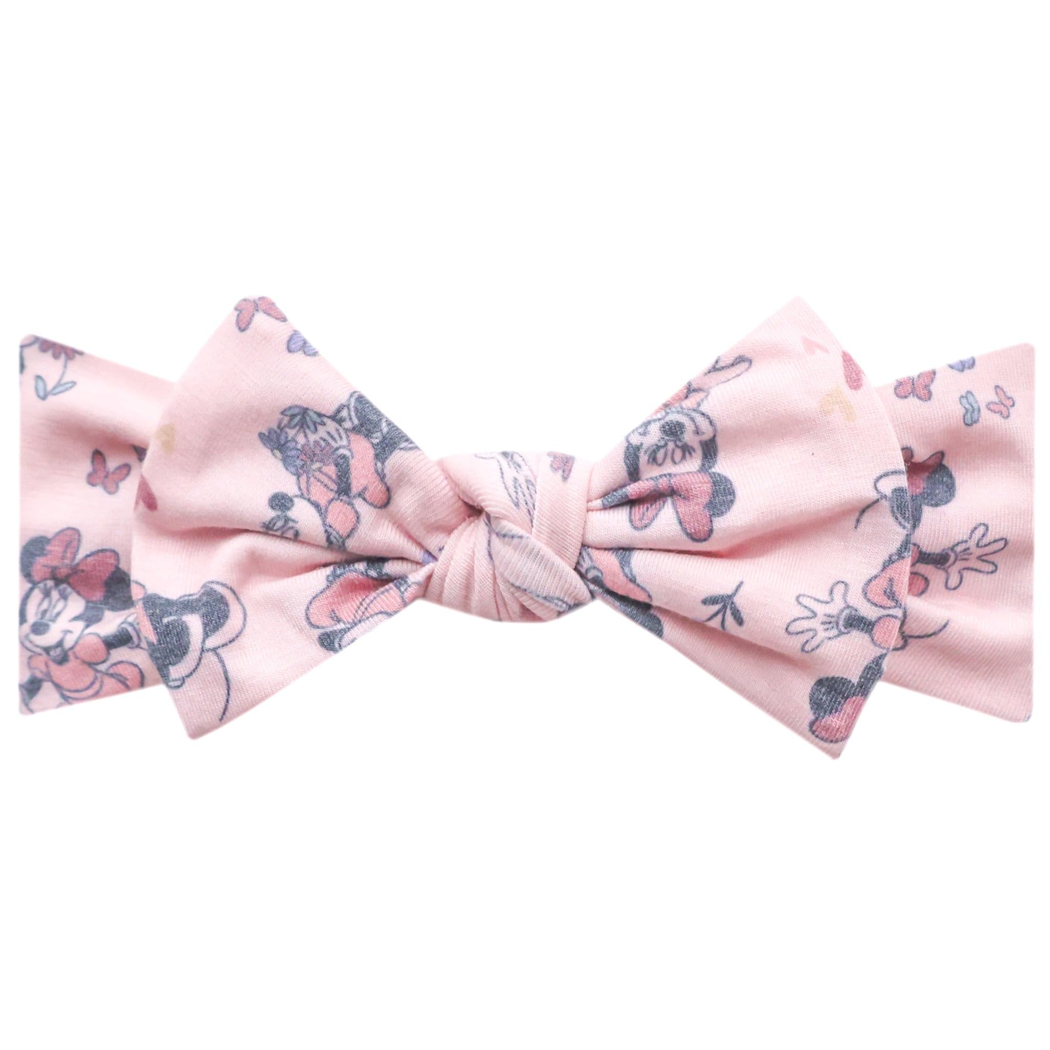 Copper Pearl Minnie Mouse headband with bow for newborns, stylish everyday wear.