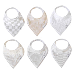 Copper Pearl Henry Set bib front view shows soft cotton and stylish print for teething days.